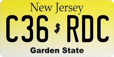 NJ license plate C36RDC