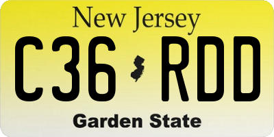 NJ license plate C36RDD