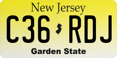 NJ license plate C36RDJ