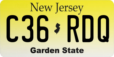 NJ license plate C36RDQ