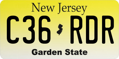 NJ license plate C36RDR