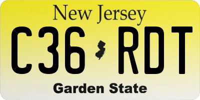 NJ license plate C36RDT