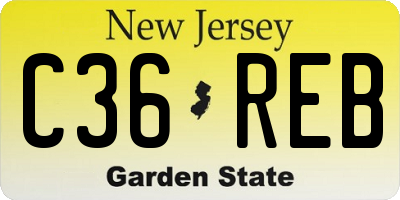 NJ license plate C36REB