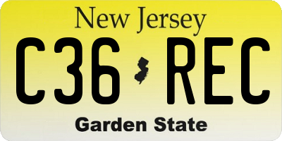 NJ license plate C36REC