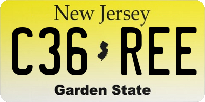 NJ license plate C36REE