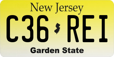 NJ license plate C36REI