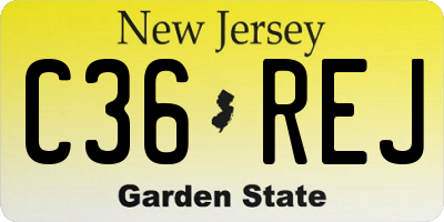 NJ license plate C36REJ