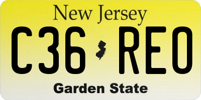 NJ license plate C36REO