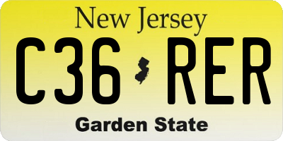 NJ license plate C36RER