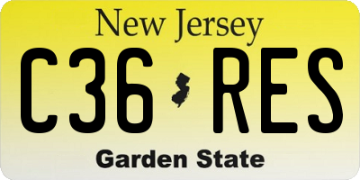 NJ license plate C36RES