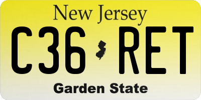 NJ license plate C36RET