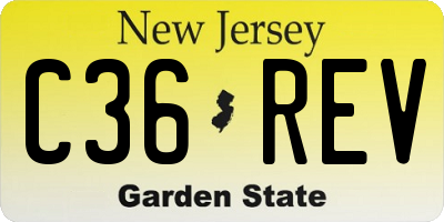 NJ license plate C36REV