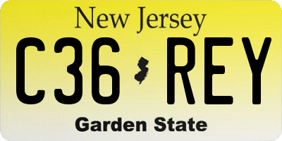 NJ license plate C36REY