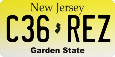 NJ license plate C36REZ