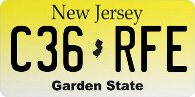 NJ license plate C36RFE