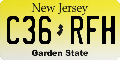 NJ license plate C36RFH