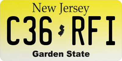 NJ license plate C36RFI