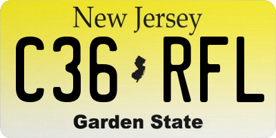 NJ license plate C36RFL