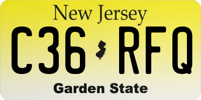 NJ license plate C36RFQ