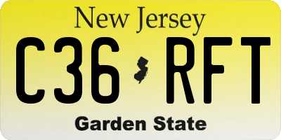 NJ license plate C36RFT
