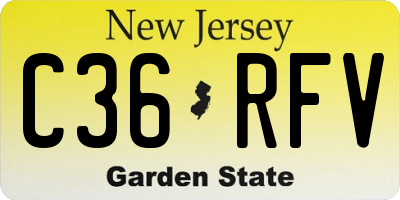 NJ license plate C36RFV
