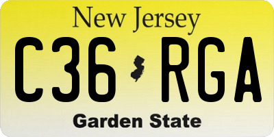 NJ license plate C36RGA