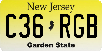 NJ license plate C36RGB