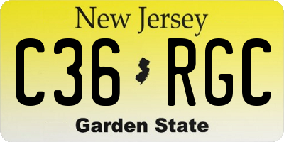 NJ license plate C36RGC