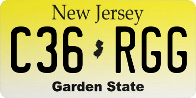 NJ license plate C36RGG