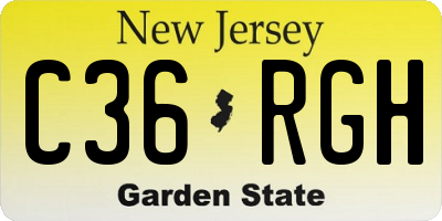 NJ license plate C36RGH
