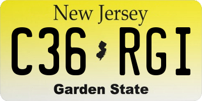 NJ license plate C36RGI
