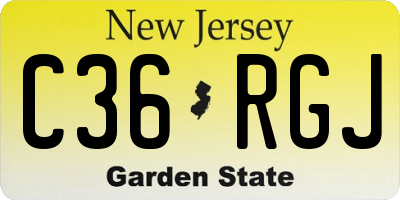 NJ license plate C36RGJ