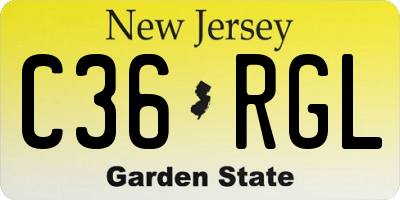 NJ license plate C36RGL