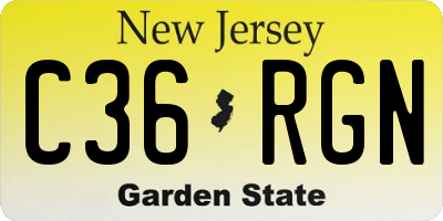 NJ license plate C36RGN