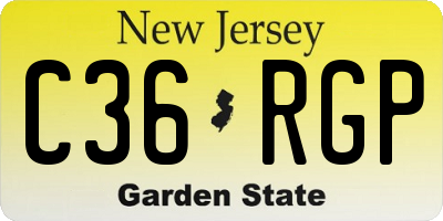NJ license plate C36RGP