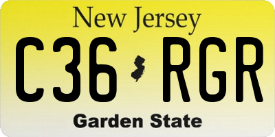 NJ license plate C36RGR