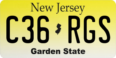 NJ license plate C36RGS