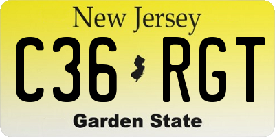 NJ license plate C36RGT