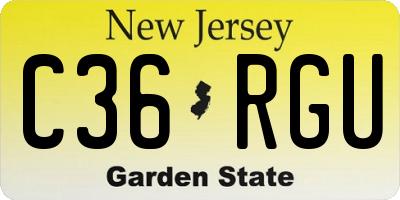 NJ license plate C36RGU