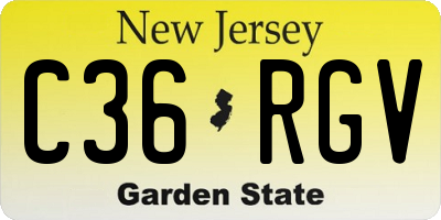 NJ license plate C36RGV