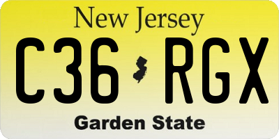 NJ license plate C36RGX