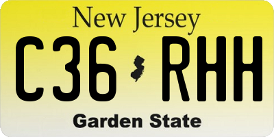 NJ license plate C36RHH