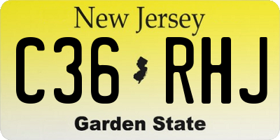 NJ license plate C36RHJ