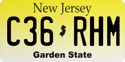 NJ license plate C36RHM