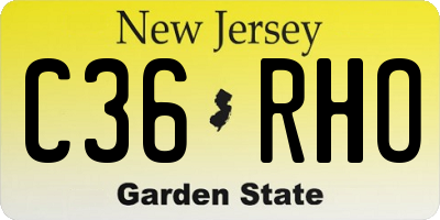 NJ license plate C36RHO