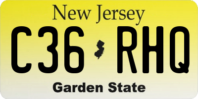 NJ license plate C36RHQ