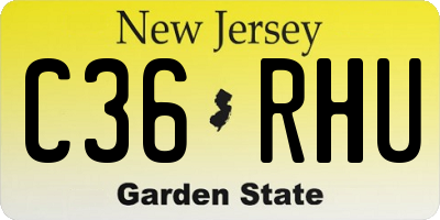 NJ license plate C36RHU