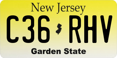 NJ license plate C36RHV