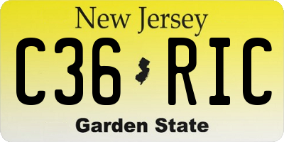 NJ license plate C36RIC