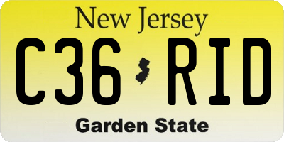 NJ license plate C36RID